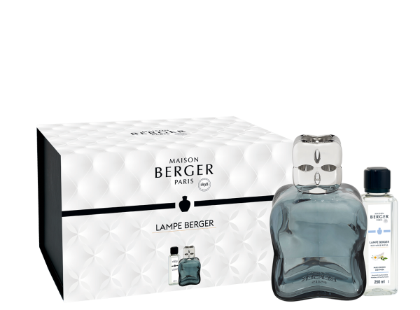 Lampe Berger Set Cosy blau mit 250ml Duft "Musc Cocoon"